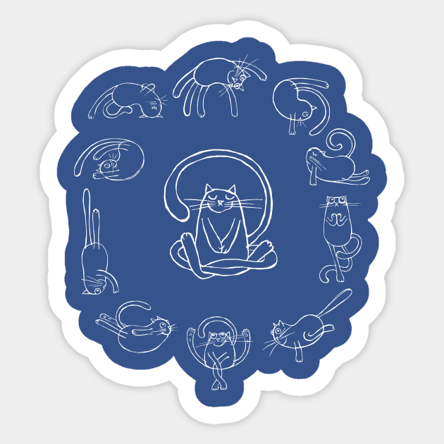 Yoga Cats Sticker by ewdondoxja